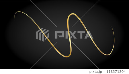 Golden doodle abstract line. Hand drawn curly swishes Golden doodle abstract line. Hand drawn curly swishes 118371204