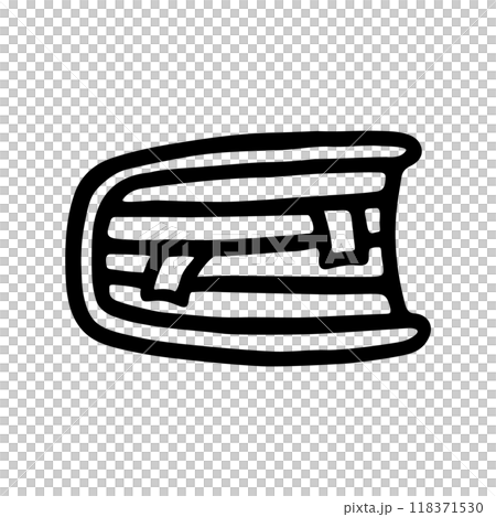 Doodle book icon with bookmarks handdrawn with pen 118371530