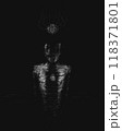 Dark horror character, heart and brain, scary character, Man split into two parts, heart and brain, dark fantasy illustration, creepy collection	 118371801