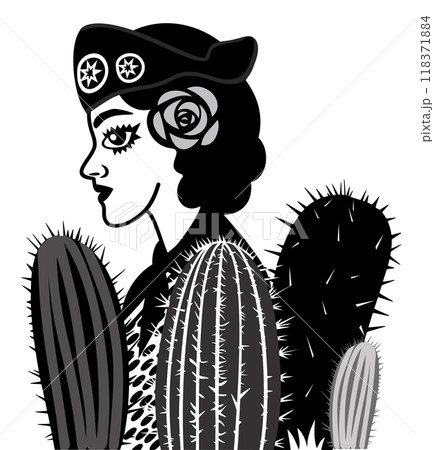 Maria Bonita. Folk heroine of Brazil. Brazilian cordel style. Northeast woodcut style 118371884