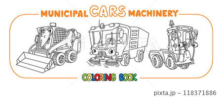 Funny small municipal cars with eyes 118371886