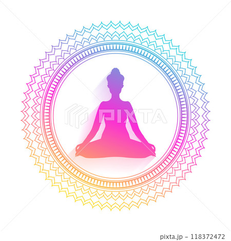 colorful international yoga day meditation poster design colorful international yoga day meditation poster design 118372472
