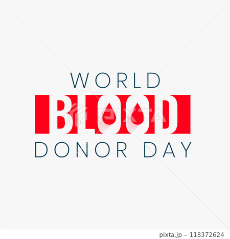 world blood donor day text banner design 118372624