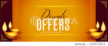 cultural diwali offer banner with discount details and diya design 118372821
