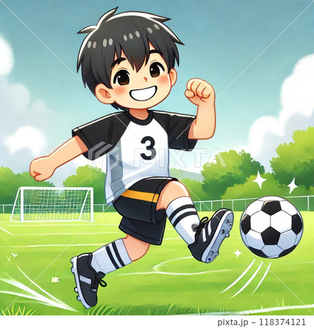 サッカーをする子供 サッカーをする子供 118374121