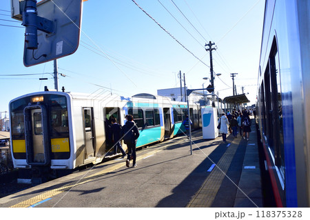JR東日本水郡線の、中菅谷駅から常陸大宮駅までの車窓風景(2022年12月) 118375328