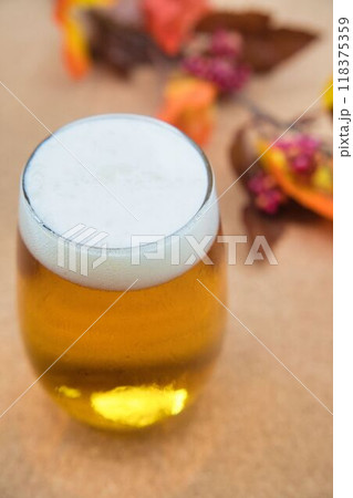 おいしい生ビールと落葉と木の実 おいしい生ビールと落葉と木の実 118375359