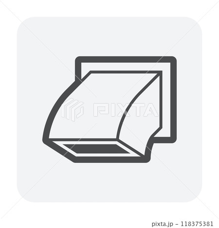 Hood wall vent cap vector icon, part in ventilation system. 118375381