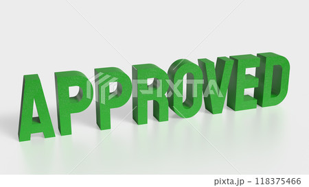 The green Approve on white background image 3d rendering. The green Approve on white background image 3d rendering. 118375466