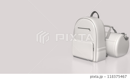 White bag on clean background image 3d rendering. White bag on clean background image 3d rendering. 118375467