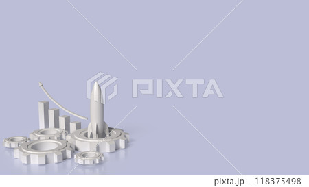 The Rocket chart and gear for Business concept 3d rendering. 118375498