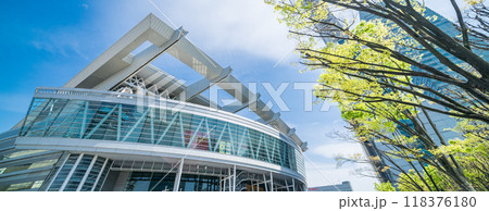「埼玉県」青空とさいたまスーパーアリーナの風景 「埼玉県」青空とさいたまスーパーアリーナの風景 118376180
