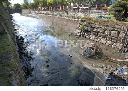 和歌山城　お堀の水抜き 118376993