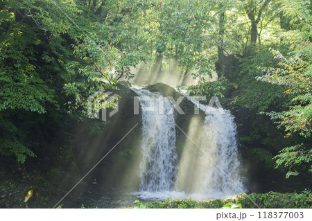 富士吉田市鐘山の滝光芒 富士吉田市鐘山の滝光芒 118377003