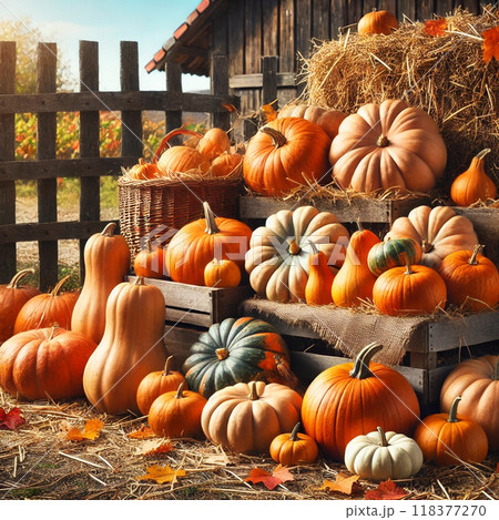ハロウィン用の大きなカボチャ 118377270