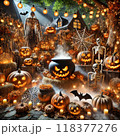 ハロウィンのかぼちゃ飾り付け 118377276