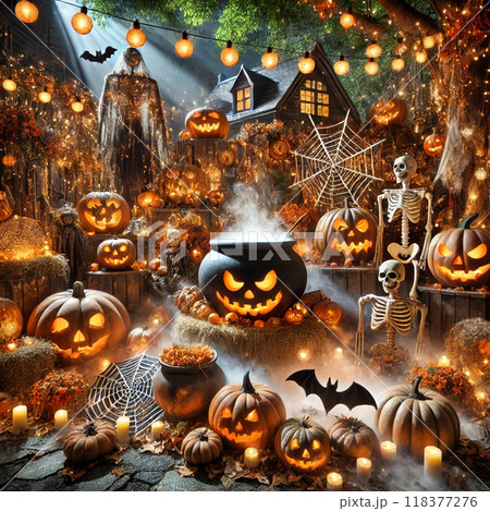 ハロウィンのかぼちゃ飾り付け 118377276