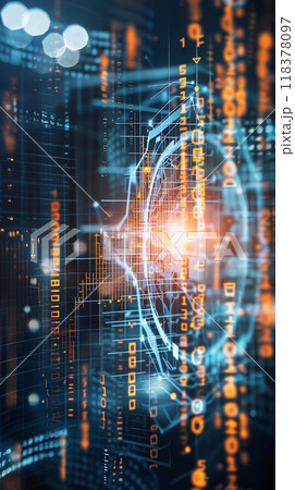 A computer screen with a lot of numbers and symbols 118378097
