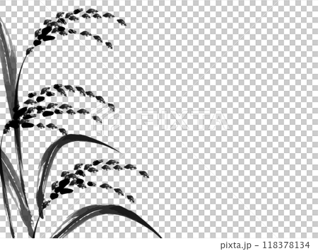 稻穗書法框架_向量插圖 稻穗書法框架_向量插圖 118378134