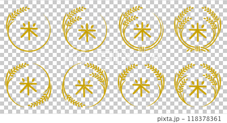 帶有 text_vector 插圖的稻穗框架 118378361