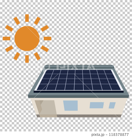 使用太陽能板的太陽能發電系統圖示 118378877