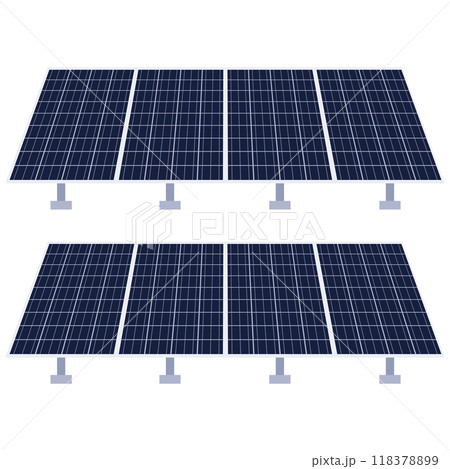 ソーラーパネルを使った太陽光発電システムのイラスト ソーラーパネルを使った太陽光発電システムのイラスト 118378899