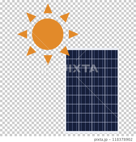使用太陽能板的太陽能發電系統圖示 118378902