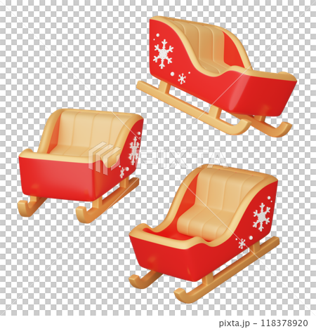 Christmas santa sleigh 3D graphic Christmas santa sleigh 3D graphic 118378920