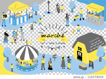 Marche People enjoying at the holiday market 118379039