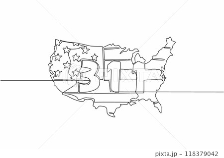 Continuous one line drawing USA map with the USA flag and the number 311 in the middle. Special telephone number. Used by the average American. 311 Day. Single line draw design vector illustration 118379042