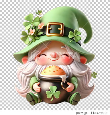 3D Leprechaun with coddle 3D Leprechaun with coddle 118379888