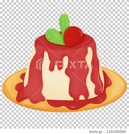 Panna cotta, hand drawn, transparency illustration. Panna cotta, hand drawn, transparency illustration. 118380006
