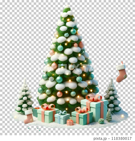 Christmas tree with gift boxes 118380017