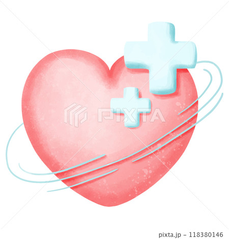 heart with health care and health sign heart with health care and health sign 118380146