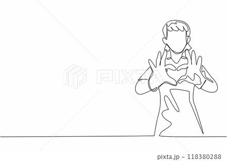 Single one line drawing female nurse forms heart gesture with hands. Love our medical professionals. Sincere devotion. Dedication. Certified Nurses Day. Continuous line design graphic illustration Single one line drawing female nurse forms heart gesture with hands. Love our medical professionals. Sincere devotion. Dedication. Certified Nurses Day. Continuous line design graphic illustration 118380288