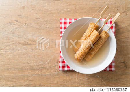 Odeng - Korean fish cake skewer in soup 118380387