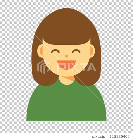 Smile woman icon Smile woman icon 118380403