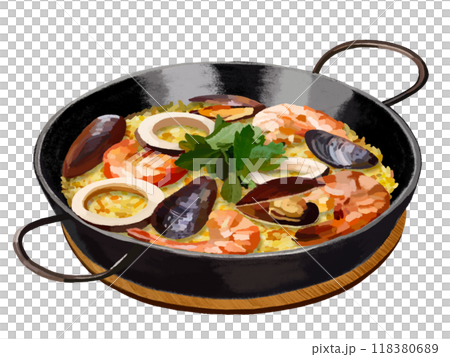 Paella (iron dish) with base plate 118380689