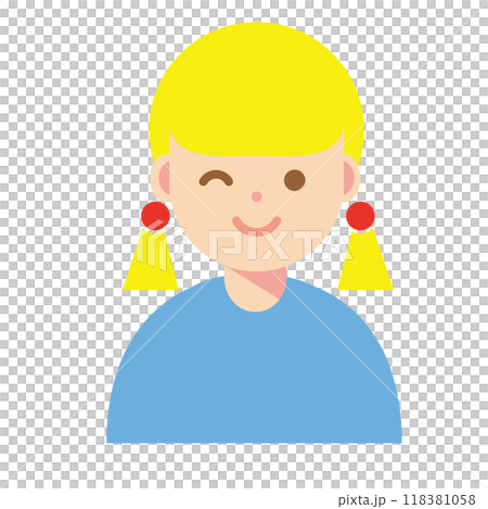 Illustration of a woman winking 118381058