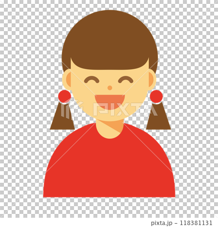 笑顔の女性のアイコン 118381131