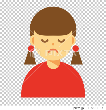 目を瞑る女性のイラスト 目を瞑る女性のイラスト 118381134
