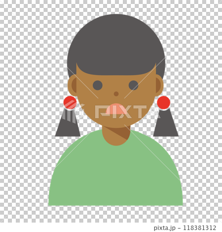 Illustration of a woman with a troubled face Illustration of a woman with a troubled face 118381312