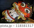 戦国武者の柄の和凧 118381317