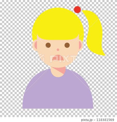 Illustration of a woman with a troubled face 118381569