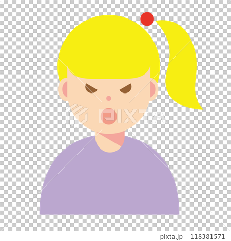 Illustration of a woman with an angry face 118381571