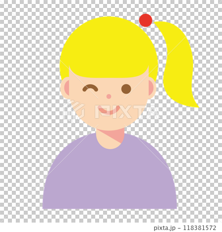 Illustration of a woman winking 118381572