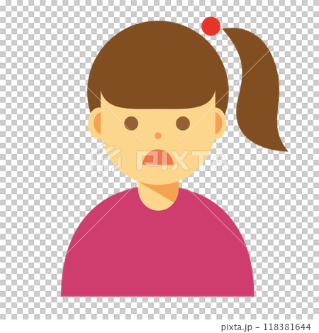 Illustration of a woman with a troubled face 118381644