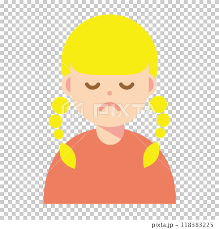 Illustration of a woman closing her eyes 118383225