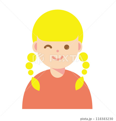 ウインクする女性のイラスト ウインクする女性のイラスト 118383230