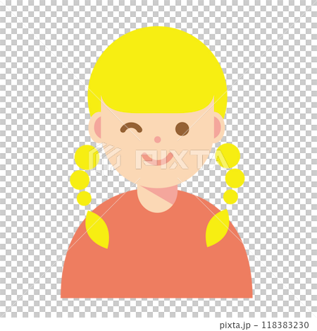 ウインクする女性のイラスト ウインクする女性のイラスト 118383230